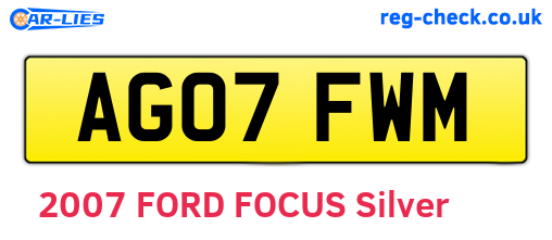 AG07FWM are the vehicle registration plates.
