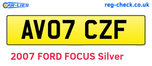 AV07CZF are the vehicle registration plates.