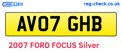 AV07GHB are the vehicle registration plates.