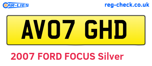 AV07GHD are the vehicle registration plates.