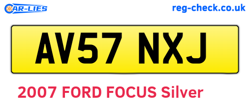 AV57NXJ are the vehicle registration plates.