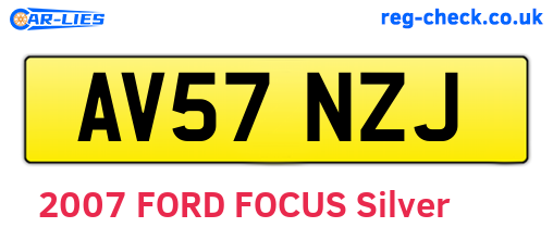 AV57NZJ are the vehicle registration plates.