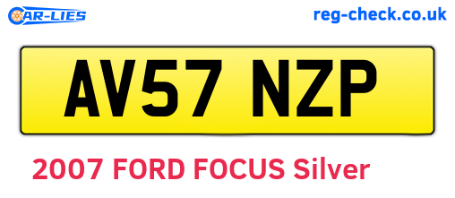AV57NZP are the vehicle registration plates.