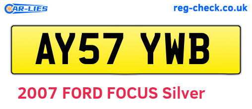 AY57YWB are the vehicle registration plates.