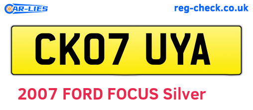 CK07UYA are the vehicle registration plates.