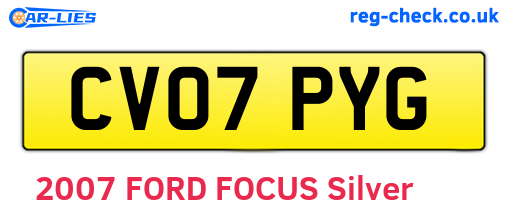 CV07PYG are the vehicle registration plates.