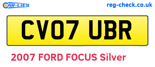 CV07UBR are the vehicle registration plates.