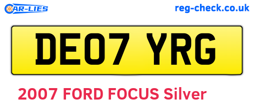 DE07YRG are the vehicle registration plates.
