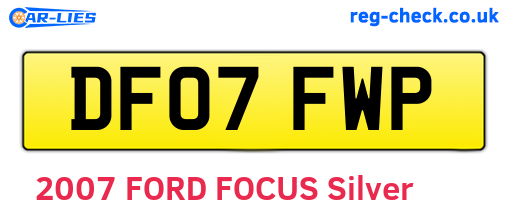 DF07FWP are the vehicle registration plates.