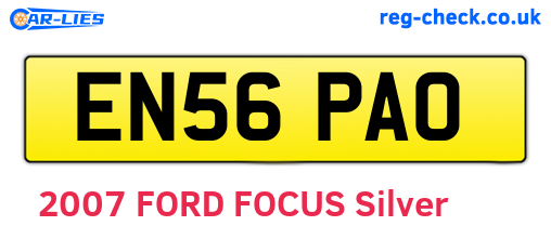 EN56PAO are the vehicle registration plates.