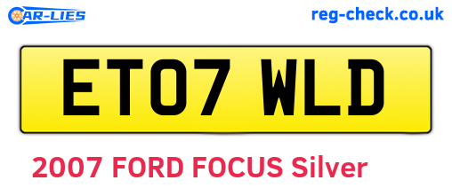 ET07WLD are the vehicle registration plates.