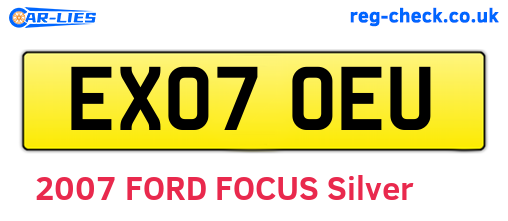 EX07OEU are the vehicle registration plates.