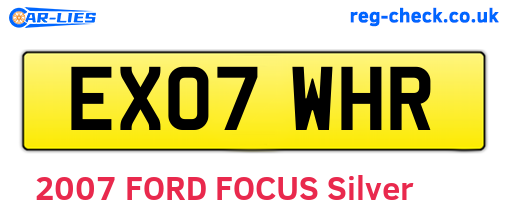 EX07WHR are the vehicle registration plates.