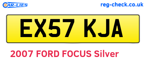 EX57KJA are the vehicle registration plates.
