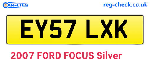 EY57LXK are the vehicle registration plates.