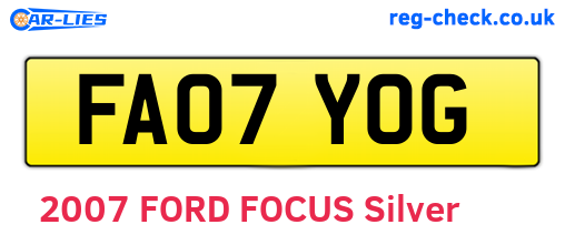 FA07YOG are the vehicle registration plates.