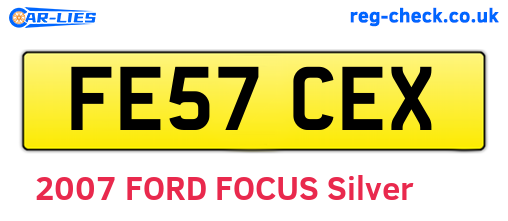 FE57CEX are the vehicle registration plates.