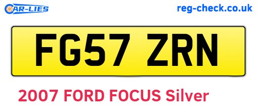 FG57ZRN are the vehicle registration plates.