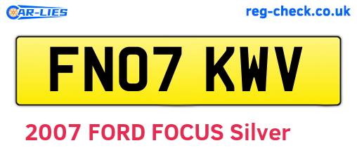 FN07KWV are the vehicle registration plates.