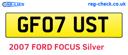 GF07UST are the vehicle registration plates.