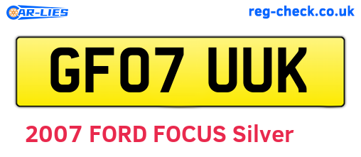 GF07UUK are the vehicle registration plates.