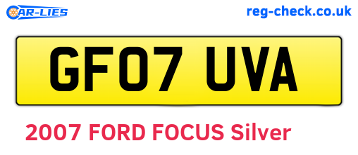 GF07UVA are the vehicle registration plates.