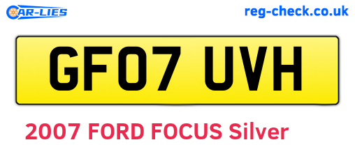 GF07UVH are the vehicle registration plates.