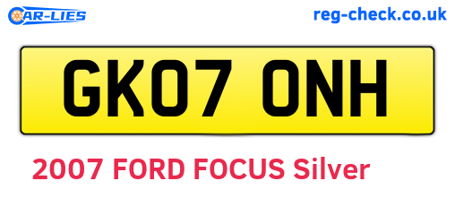GK07ONH are the vehicle registration plates.