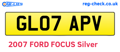 GL07APV are the vehicle registration plates.