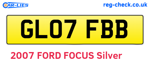 GL07FBB are the vehicle registration plates.