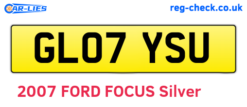 GL07YSU are the vehicle registration plates.