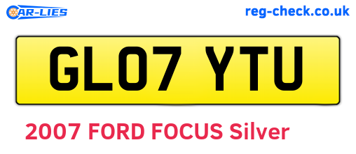 GL07YTU are the vehicle registration plates.