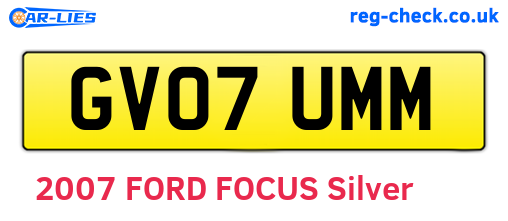 GV07UMM are the vehicle registration plates.