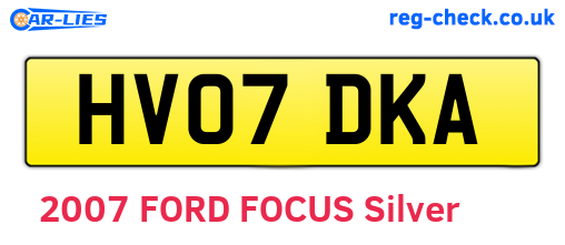 HV07DKA are the vehicle registration plates.