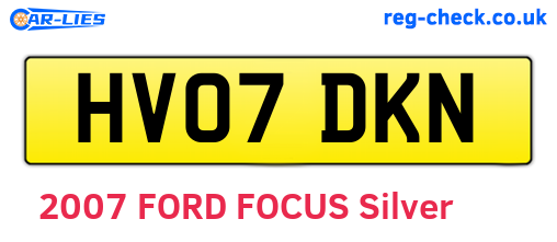 HV07DKN are the vehicle registration plates.