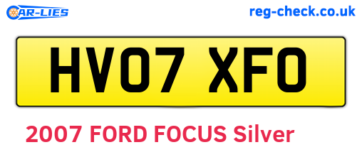 HV07XFO are the vehicle registration plates.