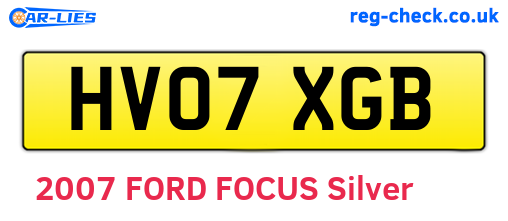 HV07XGB are the vehicle registration plates.