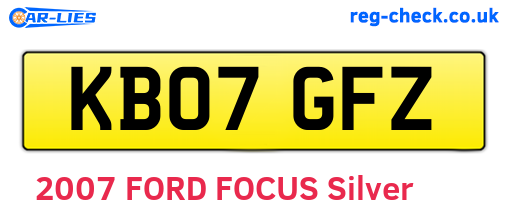 KB07GFZ are the vehicle registration plates.
