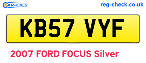 KB57VYF are the vehicle registration plates.