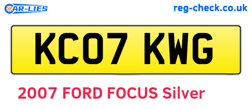 KC07KWG are the vehicle registration plates.