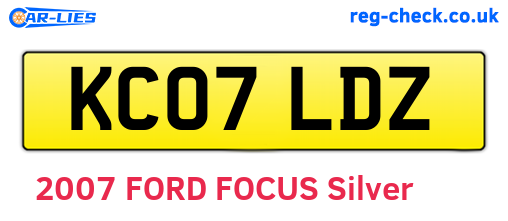 KC07LDZ are the vehicle registration plates.