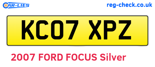 KC07XPZ are the vehicle registration plates.