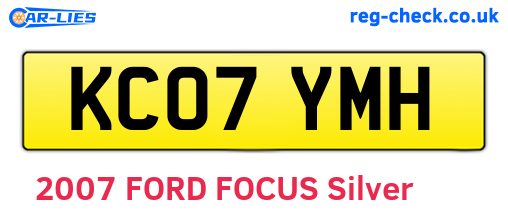 KC07YMH are the vehicle registration plates.