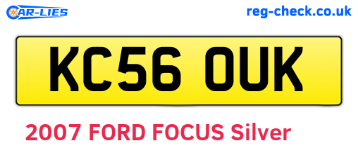 KC56OUK are the vehicle registration plates.