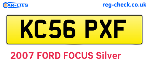 KC56PXF are the vehicle registration plates.