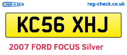 KC56XHJ are the vehicle registration plates.