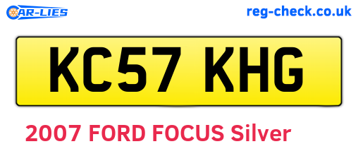 KC57KHG are the vehicle registration plates.