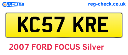KC57KRE are the vehicle registration plates.