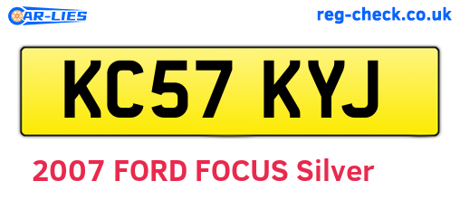 KC57KYJ are the vehicle registration plates.