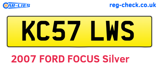 KC57LWS are the vehicle registration plates.